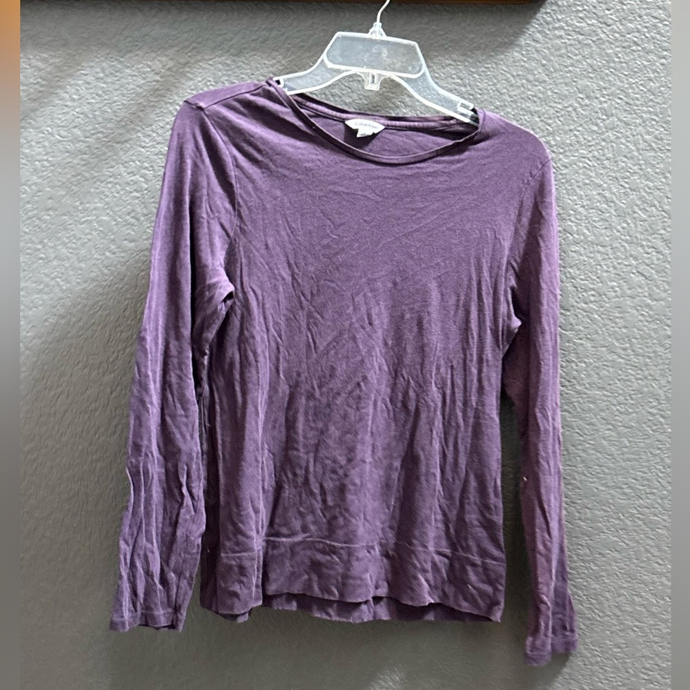 🚨$5🚨* 3/$30🌼2/$25 CALVIN KLEIN Purple stretch Long Sleeve Top base layer